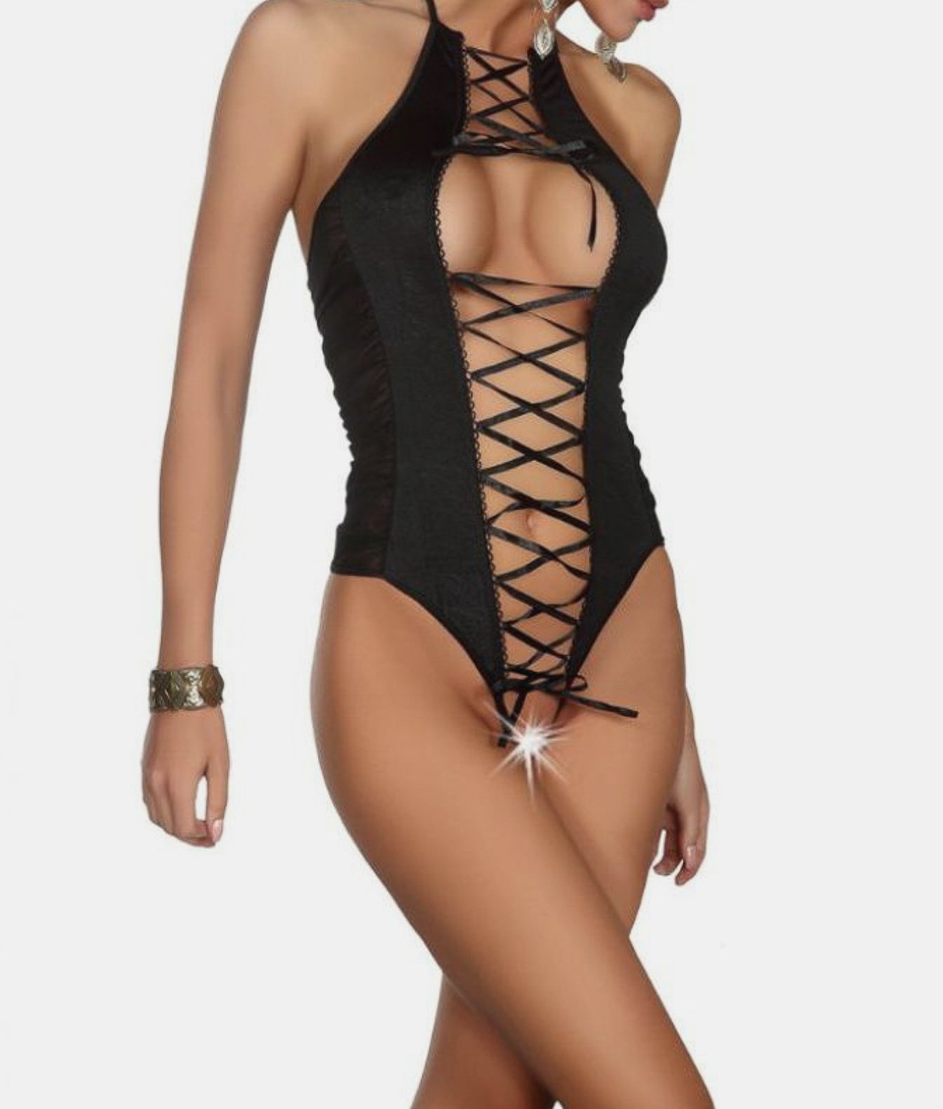 Beauty Night Fashion Gisele body z otwartym krokiem modelka przodem