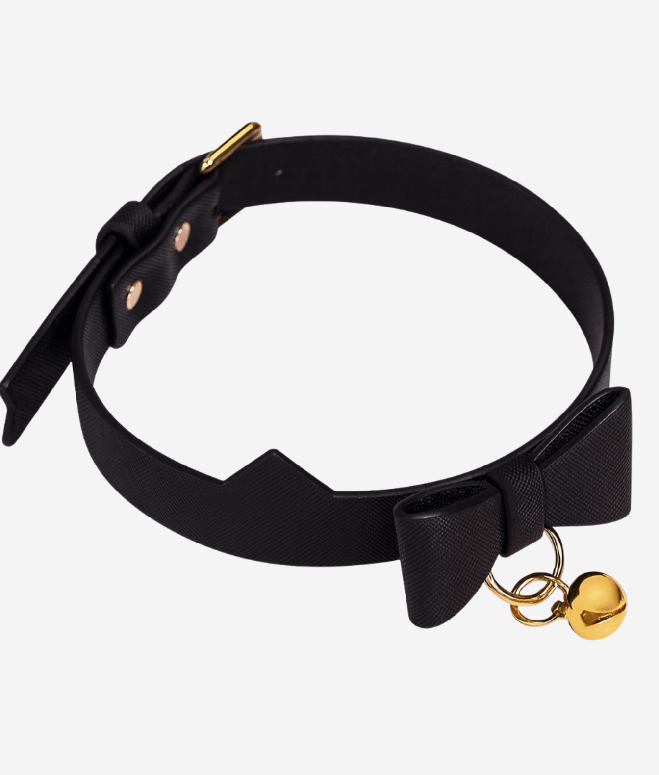 Mr. & Mrs. choker z kokardą czarny różowe złoto