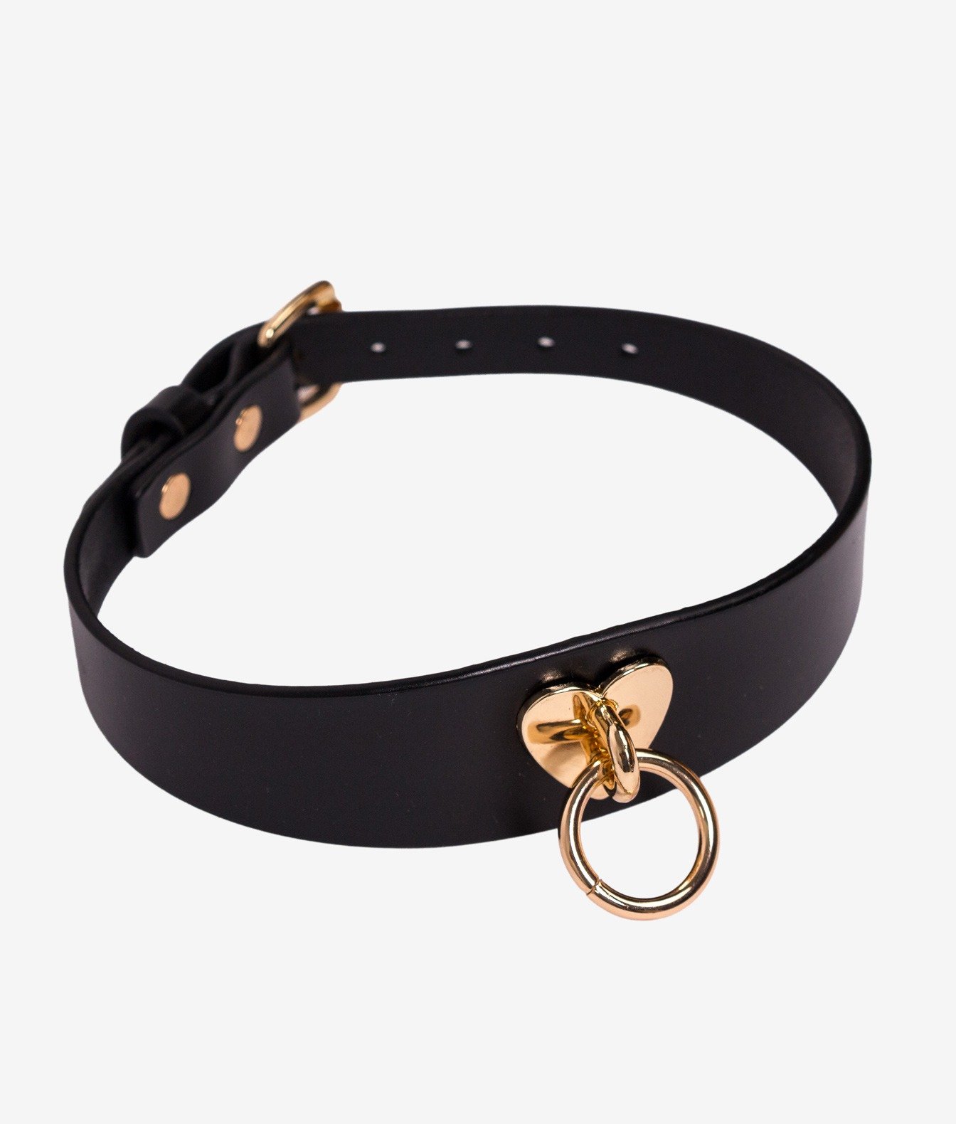 Mr. & Mrs. choker skórzany z o-ringiem czarny