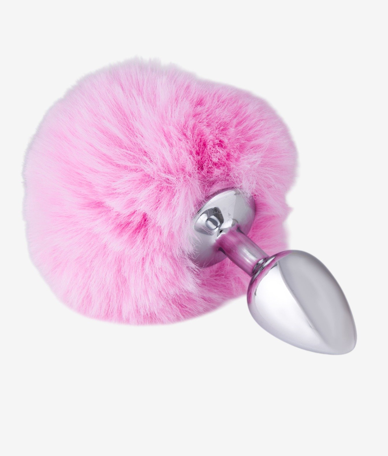 N69 Bunny aluminiowy ozdobny z puszystym ogonkiem różowy