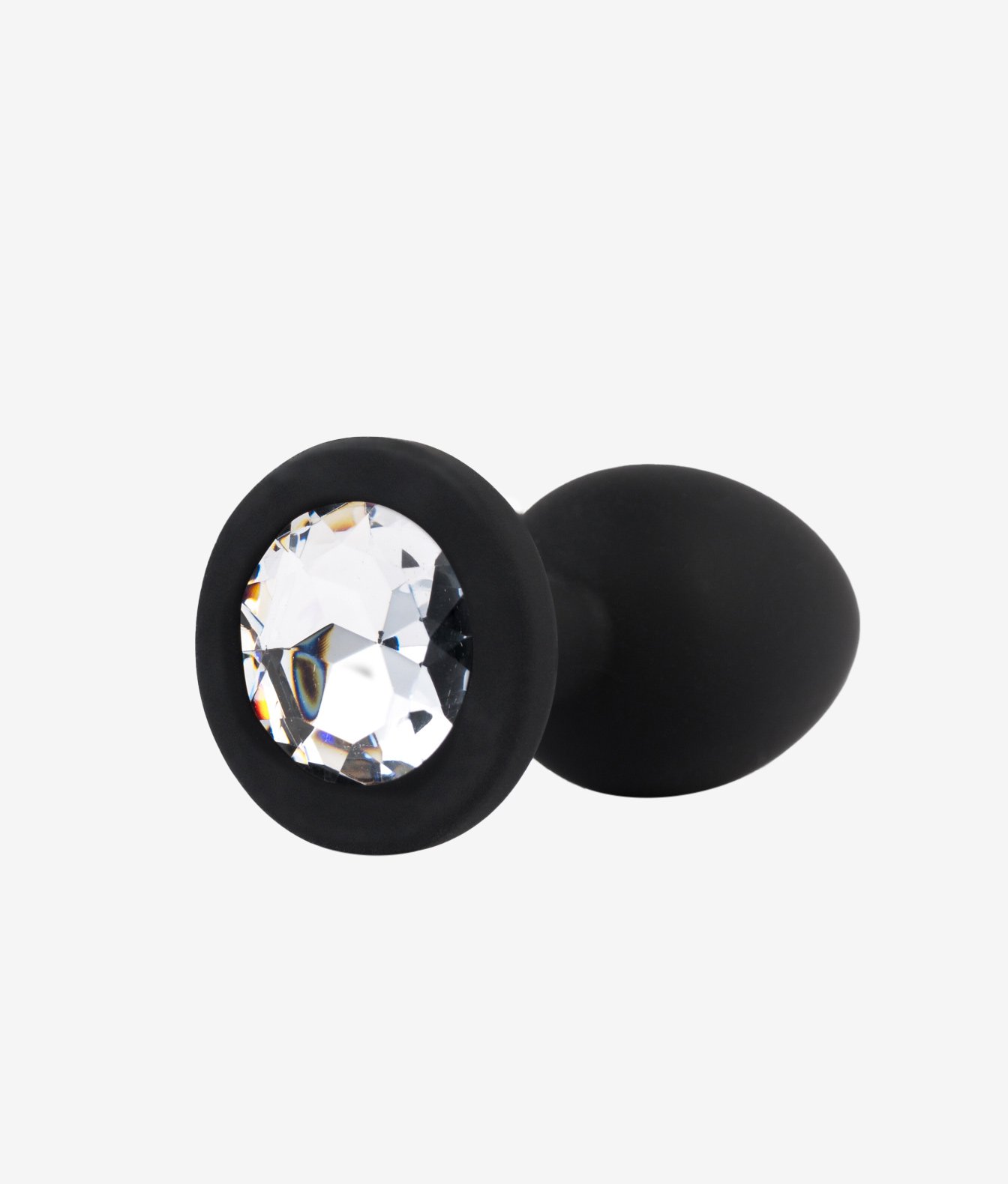 N69 silikonowy korek rozmiar S z kryształkiem biały