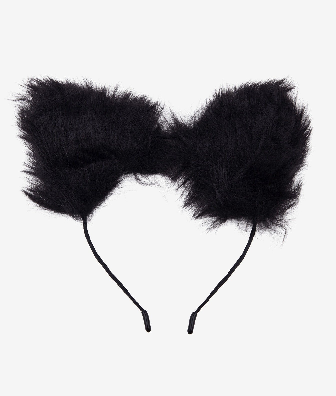 N69 opaska futrzana z uszami kostiumowa czarna