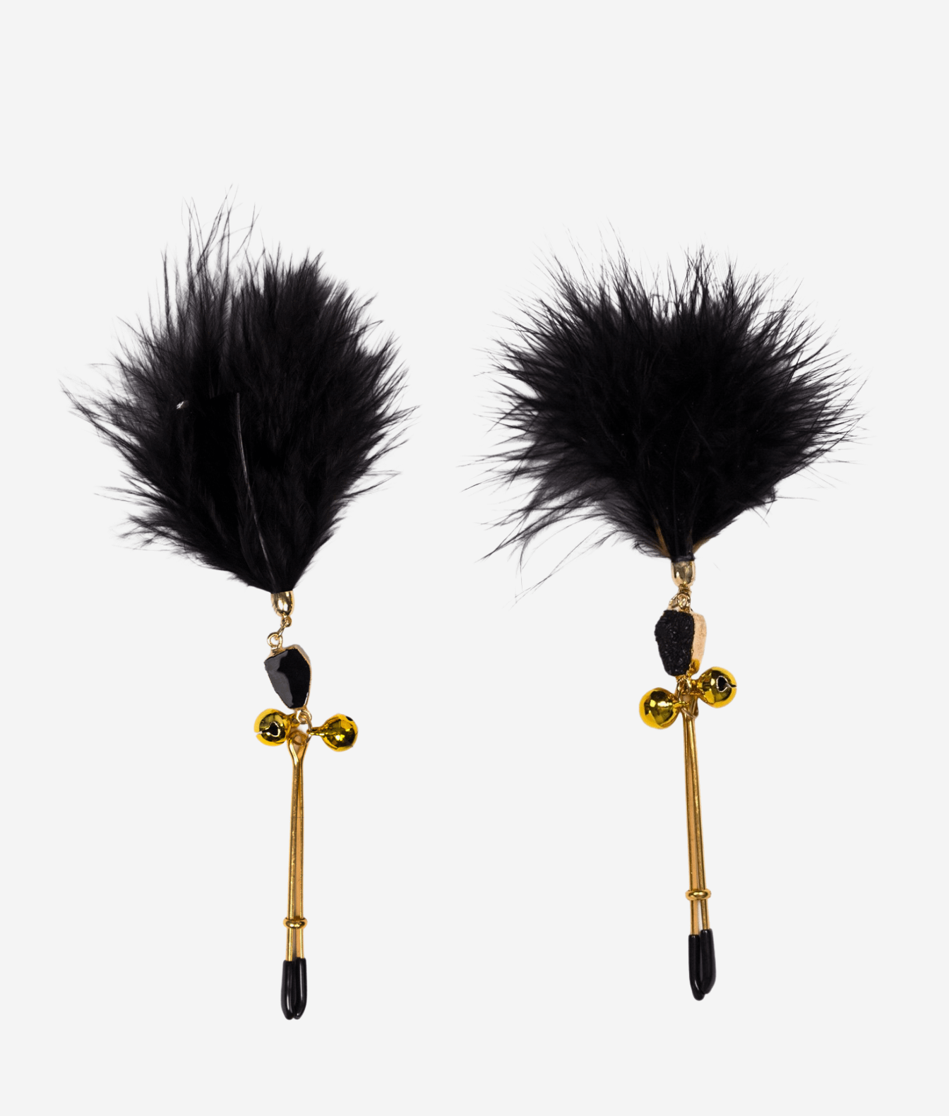 Mr. & Mrs. ozdobne klipsy z piórami